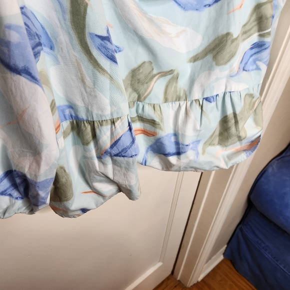 Abercrombie & Fitch A&F Puff Sleeve Crop Top, Blue/White, size XL - Picture 7 of 8